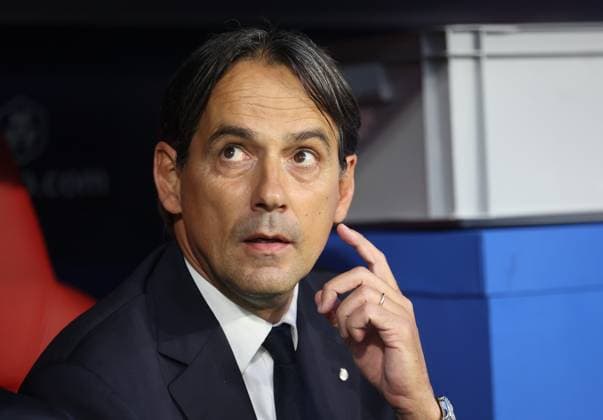 Football, Men, Champions League, Season 2024 2025, Paris Saint Germain Inter Milan, Final, UEFA Champions League Final 2025, Allianz Arena Simone Inzaghi, Coach Inter Milan sitting on the bench