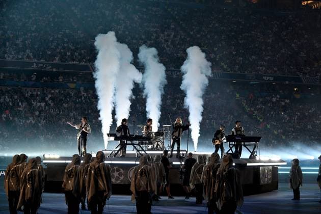 31 05 2025, xsltx, Football UEFA Champions League Final 2025, Paris St Germain Inter Milan v l Linkin Park with Emily Armstrong as front woman DFL DFB REGULATIONS PROHIBIT ANY USE OF PHOTOGRAPHS as IMAGE SEQUENCES and or QUASI VIDEO Muenchen