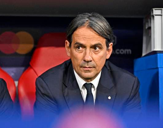 31 05 2025, Football UEFA Championsleague Final 2025 Paris St Germain Inter Milan, in the Allianz Arena Munich Coach Simone Inzaghi Inter Milan DFL and DFB regulations prohibit any use of photographs as image sequences and or quasi video