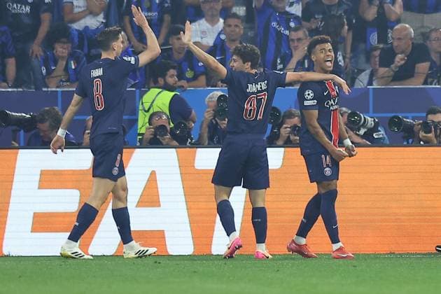 Dà sirà Douà of PSG scores to make it 2-0 and celebrates Paris Saint-Germain v Inter Milan, UEFA Champions League Final, Football, Allianz Arena, Munich, Germany - 31 May 2025 EDITORIAL USE ONLY No use with unauthorised audio, video, data, fixture lists, club league logos or live services. Online in-match use limited to 120 images, no video emulation. No use in betting, games or single club league player publications. Copyright: xMichaelxZemanek Shutterstockx 15330931av