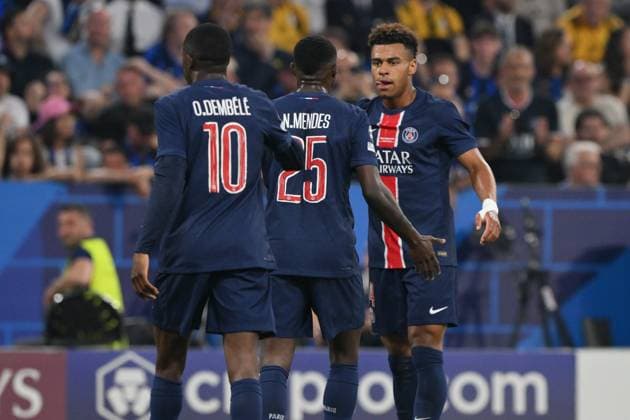 Foto IPP Roberto Ramaccia Monaco di Baviera 31 05 2025 Calcio Champions League 2024 2025 - Finale - Inter-Paris Saint Germain PSG nella foto i calciatori del PSG esultano dopo il gol del 1-0 a destra Desire Doue Italy Photo Press - World Copyright Monaco italy Germania ITALY  Copyright: xR4924_italyphotopressx