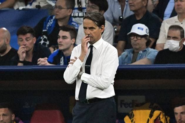 31 05 2025, xsltx, Football UEFA Champions League Final 2025, Paris St Germain Inter Milan v l Coach Coach Simone Inzaghi Inter Milan DFL DFB REGULATIONS PROHIBIT ANY USE OF PHOTOGRAPHS as IMAGE SEQUENCES and or QUASI VIDEO Muenchen