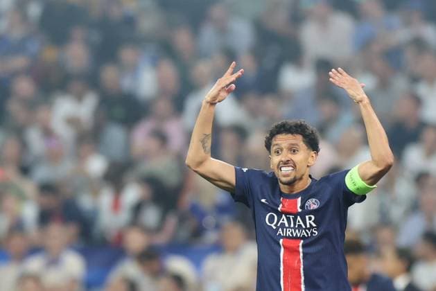 Munich 25 - UEFA Champions League final Pierre Teyssot MAXPPP ; Munich 25 - UEFA Champions League final . Munich, Germany on May 31, 2025. UEFA Champions League final football match Paris Saint-Germain PSG against Inter Milan on May 31, 2025. Marquinhos (C) PSG Pierre Teyssot Maxppp Munich Bavaria Germany  Copyright: xMAXPPPxPierrexTeyssotx PT1_1500 PT1_1500