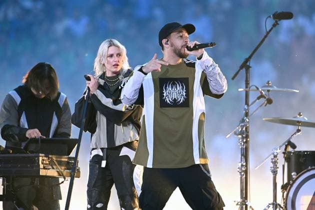 Opening Ceremony with the group Linkin Park Football UEFA Champions League Final Paris Saint Germain PSG Inter Milan on 31 05 2025 Munich Football Arena,