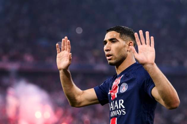 Paris Saint-Germain FC v FC Internazionale - UEFA Champions League Achraf Hakimi of Paris Saint-Germain celebrates after scoring a goal during the UEFA Champions League final football match between Paris Saint-Germain FC and FC Internazionale. Munich Germany Copyright: xNicoloxCampox