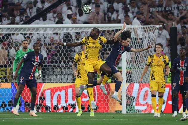A generic action in the Paris Saint-Germain goalmouth during the UEFA Champions League Final 2025 between Paris Saint-Germain and FC Internazionale Milano at the Munich Football Arena on May 31, 2025 in Munich, Germany. UEFA Champions League Final 2025 - Paris Saint-Germain v FC Internazionale Milano