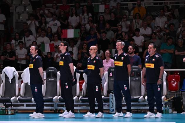 Coach team of Italy during the match Italia vs Iran at Kioene Arena Padova - 31may2025 ( ITALVOLLEY BPER TEST MATCH MEMORIAL PASINATO )  Copyright: xDuilioxDellaxLibera IPAxSportx xipa-agency.netx xx IPA_58462335 IPA_Agency_IPA58462335