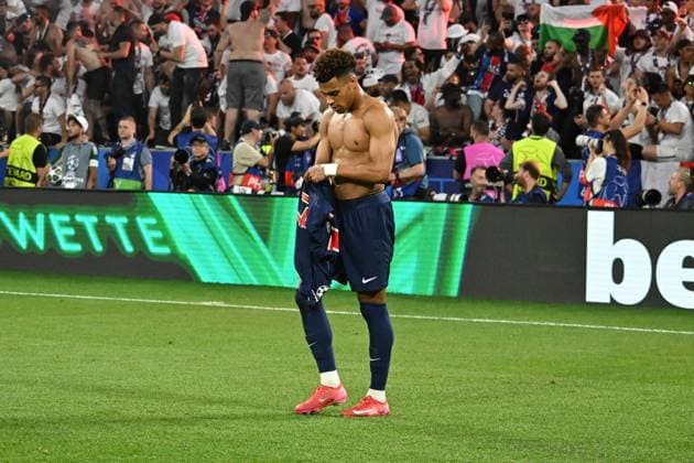31 05 2025, xsltx, Football UEFA Champions League Final 2025, Paris St Germain Inter Milan v l Goal celebration after the goal to celebrate the goal celebrate 3 0 by Desire Doue Paris St Germain DFL DFB REGULATIONS PROHIBIT ANY USE OF PHOTOGRAPHS as IMAGE SEQUENCES and or QUASI VIDEO Muenchen