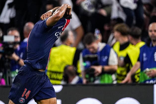 2025-05-31 Paris Saint-Germain v FC Internazionale Milano - UEFA Champions League Final 2025 MUNICH, GERMANY - MAY 31: Desire Doue of Paris Saint-Germain celebrates the second goal during the UEFA Champions League Final 2025 match between Paris Saint-Germain and FC Internazionale Milano at Munich Football Arena on May 31, 2025 in Munich, Germany. Munich Munich Football Arena Germany Content not available for redistribution in The Netherlands directly or indirectly through any third parties. Copyright: xJorisxVerwijstx