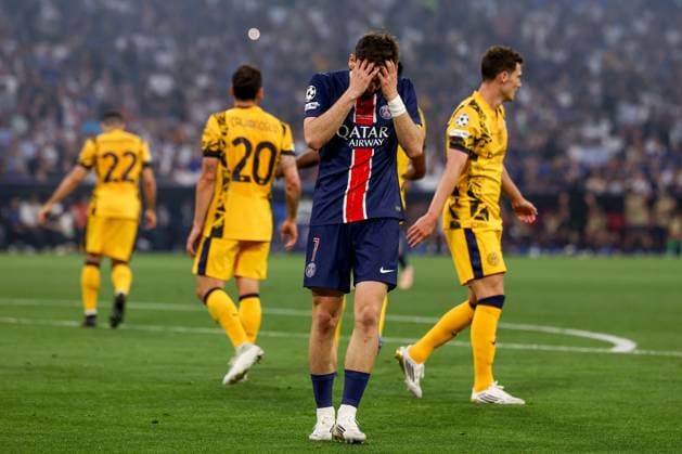 Disappointment of PSG s Khvicha Kvaratskhelia during the 2025 Soccer Champions League Final Match between Paris Saint-Germain FC vs Inter - Internazionale at the Munich Football Arena in Munich, Germany, 31 May 2025  Copyright: xFabrizioxCarabelli IPAxSportx xipa-agency.netx xx IPA_58462683 IPA_Agency_IPA58462683