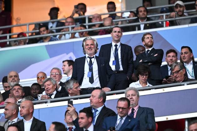 Paris Saint-Germain v Inter Milan - UEFA Champions League 2024 2025, Final Nicolas DE TAVERNOST - Vincent LABRUNE (President LFP) - Rachida DATI during the UEFA Champions League 2024 2025, final match between Paris and Inter at Allianz Arena on May 31, 2025 in Munich, Germany. Munich Allemagne  Copyright: xFEPx 776328581
