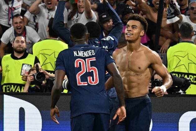 31 05 2025, xsltx, Football UEFA Champions League Final 2025, Paris St Germain Inter Milan v l Goal celebration after the goal to celebrate the goal celebrate 3 0 by Desire Doue Paris St Germain DFL DFB REGULATIONS PROHIBIT ANY USE OF PHOTOGRAPHS as IMAGE SEQUENCES and or QUASI VIDEO Muenchen