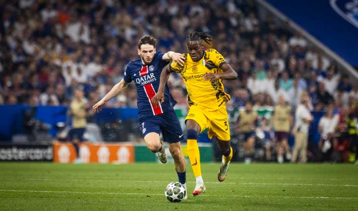 Munich, Germany 31st Mar 2025 Khvicha Kvaratskhelia Paris Yann Bisseck Inter Paris Saint Germain Inter Milan 31 05 2025