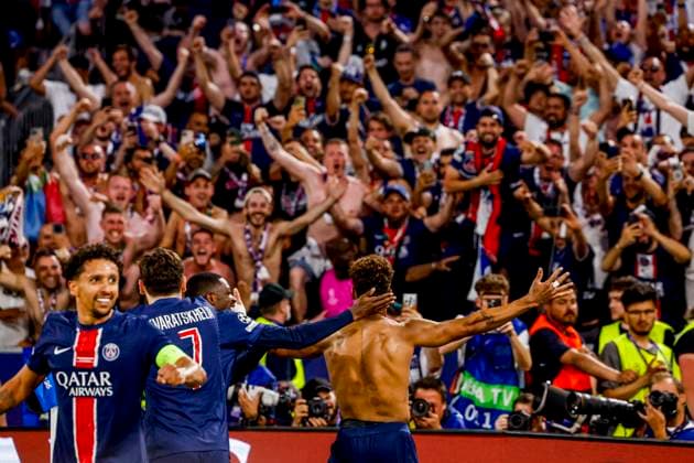 DÃ sirÃ DouÃ of Paris Saint-Germain celebrates after scoring his teams third goal Paris Saint-Germain v FC Internazionale Milano, UEFA Champions League Final 2025, Paris Saint-Germain and FC Internazionale Milano, Munich Football Arena, May 31, 2025, Munich, Germany.