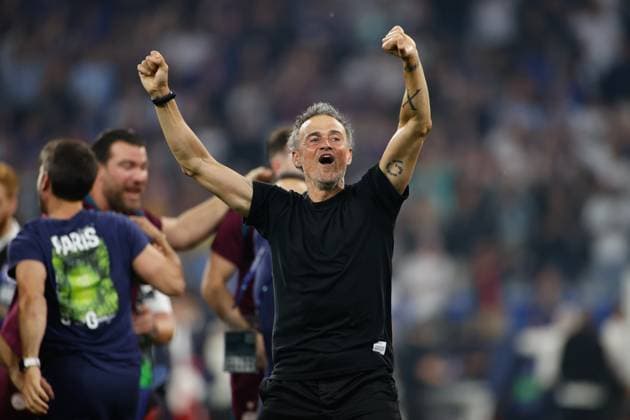 MUNCHEN, 31-05-2025, Allianz Arena, UEFA Champions League season 2024 2025, Match between Paris Saint Germain and Inter Milan. Paris Saint-Germain coach Luis Enrique celebrates the victory and wins the Champions League PSG - Inter Milan (CL Final)  x29557711x Copyright: