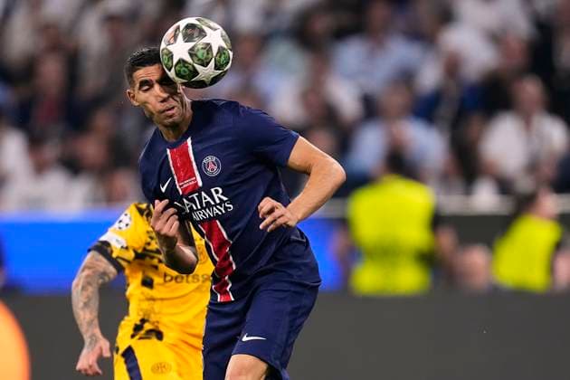 Paris Saint-Germain v FC Internazionale Milano - UEFA Champions League Final 2025 MUNICH, GERMANY - MAY 31: Achraf Hakimi right-back of PSG and Morocco in action during the UEFA Champions League Final 2025 between Paris Saint-Germain and FC Internazionale Milano at Allianz Arena on May 31, 2025 in Munich, Germany. Munich Germany  Copyright: xJosexBretonx originalFilename:bretonhernandez-parissai250531_np8J9.jpg