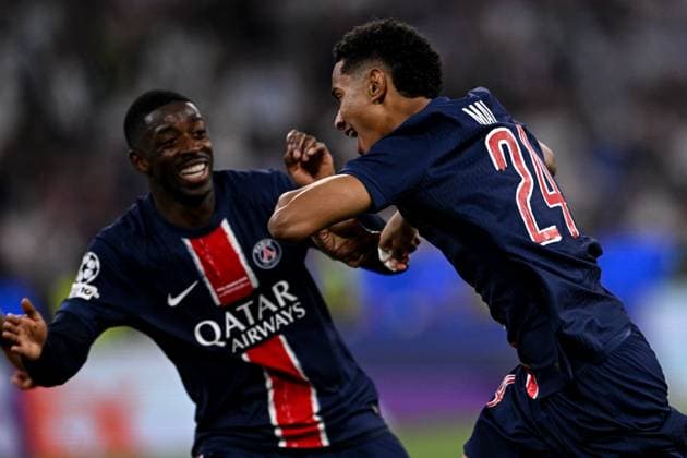 Mg Monaco di Baviera 31 05 2025 - finale Champions League Paris Saint Germain-Inter foto Matteo Gribaudi Image nella foto: esultanza gol Senny Mayulu 
