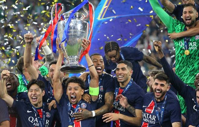 PSG gewinnt den Champions League Pokal , Paris Saint Germain PSG-Fc Inter Mailand , Final UEFA Champions League , Fußball , in der Allianz Arena Stadion , München , Bayern , Deutschland . Mai 31, 2025 . Photo by: Davide Elias Ipa Photo Pressefoto DENL Copyright: xDavidexEliasx