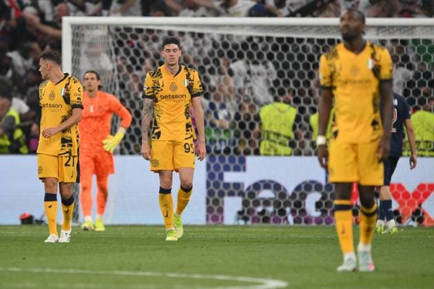 Foto IPP Roberto Ramaccia Monaco di Baviera 31 05 2025 Calcio Champions League 2024 2025 - Finale - Inter-Paris Saint Germain PSG 5-0 nella foto delusione inter di Alessandro Bastoni Italy Photo Press - World Copyright Monaco italy Germania ITALY  Copyright: xR4924_italyphotopressx