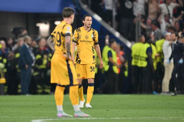 Foto IPP Roberto Ramaccia Monaco di Baviera 31 05 2025 Calcio Champions League 2024 2025 - Finale - Inter-Paris Saint Germain PSG 5-0 nella foto Matteo Darmian deluso Italy Photo Press - World Copyright Monaco italy Germania ITALY  Copyright: xR4924_italyphotopressx