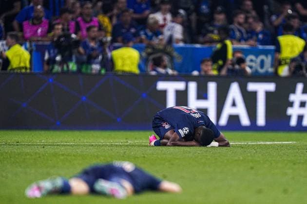 2025-05-31 Paris Saint-Germain v FC Internazionale Milano - UEFA Champions League Final 2025 MUNICH, GERMANY - MAY 31: Willian Pacho of Paris Saint-Germain in disbelief during the UEFA Champions League Final 2025 match between Paris Saint-Germain and FC Internazionale Milano at Munich Football Arena on May 31, 2025 in Munich, Germany. Munich Munich Football Arena Germany Content not available for redistribution in The Netherlands directly or indirectly through any third parties. Copyright: xJorisxVerwijstx