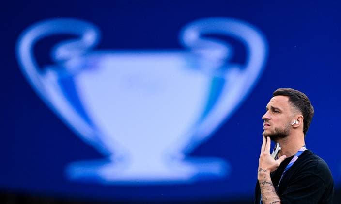 Germany Soccer Champions League PSG - Inter 8935960 31.05.2025 Inter Milan s Marko Arnautovic looks on before the UEFA Champions League final soccer match between Paris Saint-Germain (PSG) and Inter Milan at the Allianz Arena in Munich, Germany. Alexey Filippov Sputnik Munich Germany  Copyright: xAlexeyxFilippovx