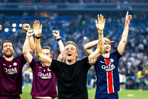 Luis Enrique Paris Saint Germain, Coach, Head coach celebrates victory, GER, Paris Saint Germain vs Inter Milan, Football, Men, UEFA Champions League Final Muenchen 2025, Season 2024 2025, 31 05 2025, GER, Paris Saint Germain vs Inter Milan, Football, Men, UEFA Champions League Final Muenchen 2025, Season 2024 2025, 31 05 2025 Muenchen Copyright: xEibner-Pressefoto WolfgangxFrankx EP_WFK