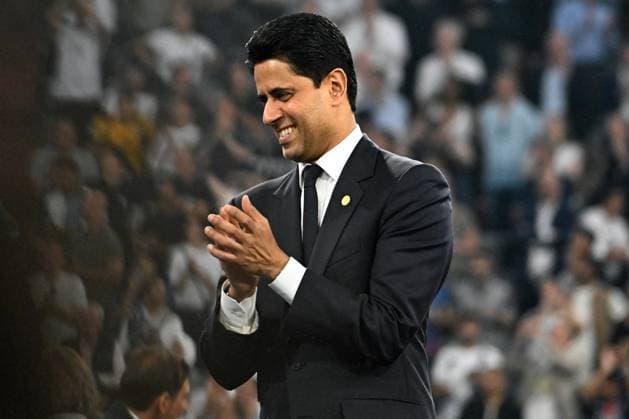 31 05 2025, xsltx, Football UEFA Champions League Final 2025, Paris St Germain Inter Milan v l jubilation, joy at winning the Champions League Chairman Nasser Al Khelaifi Paris St Germain DFL DFB REGULATIONS PROHIBIT ANY USE OF PHOTOGRAPHS as IMAGE SEQUENCES and or QUASI VIDEO Muenchen