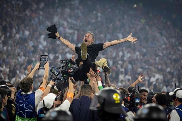 FOOTBALL : PSG vs Inter de Milan- Finale Ligue des Champions MUNCHEN, 31 05 2025, Allianz Arena LUIS ENRIQUE PSG Coach celebrate during the UEFA Champions League Final match between Paris Saint Germain and FC Internazionale Milano at Munich Football Arena  Copyright: xelyxandroxcegarrax