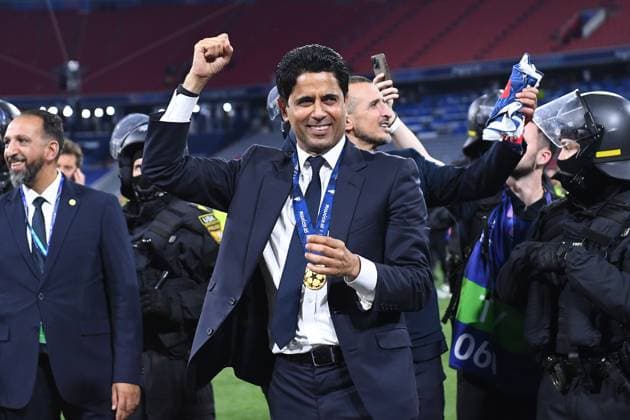 Soccer Champions League Final Paris Saint Germain Inter Milan on 31 05 2025 at the Fußball Arena München in Munich Nasser Ghanim Al Khelaifi President Paris xRx