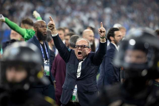 FOOTBALL : PSG vs Inter de Milan- Finale Ligue des Champions MUNCHEN, 31 05 2025, Allianz Arena PSG Luis Campos celebrate during the UEFA Champions League Final match between Paris Saint Germain and FC Internazionale Milano at Munich Football Arena  Copyright: xelyxandroxcegarrax