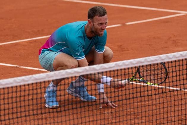 2025-05-31 French Open Roland Garros PARIS, FRANCE - MAY 31: Michael Venus of New Zealand during the French Open at Roland Garros on May 31, 2025 in Paris, France. Paris Roland Garros France Content not available for redistribution in The Netherlands directly or indirectly through any third parties. Copyright: xMarleenxFouchierx