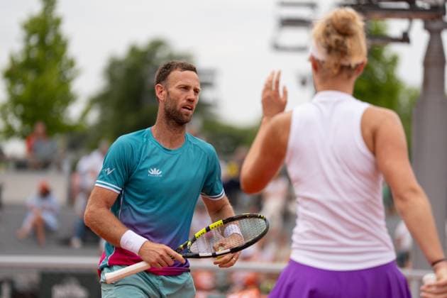 2025-05-31 French Open Roland Garros PARIS, FRANCE - MAY 31: Erin Routliffe of New Zealand, Michael Venus of New Zealand during the French Open at Roland Garros on May 31, 2025 in Paris, France. Paris Roland Garros France Content not available for redistribution in The Netherlands directly or indirectly through any third parties. Copyright: xMarleenxFouchierx