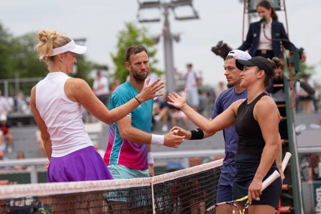 2025-05-31 French Open Roland Garros PARIS, FRANCE - MAY 31: Michael Venus of New Zealand, Erin Routliffe of New Zealand, Neal Skupski of Great Britain, Desirae Krawczyk of The USA during the French Open at Roland Garros on May 31, 2025 in Paris, France. Paris Roland Garros France Content not available for redistribution in The Netherlands directly or indirectly through any third parties. Copyright: xMarleenxFouchierx