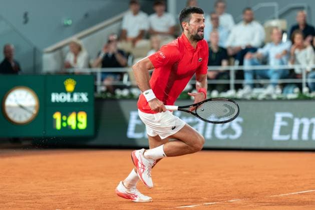 2025-05-31 French Open Roland Garros PARIS, FRANCE - MAY 31: Novak Djokovic of Serbia during the French Open at Roland Garros on May 31, 2025 in Paris, France. Paris Roland Garros France Content not available for redistribution in The Netherlands directly or indirectly through any third parties. Copyright: xMarleenxFouchierx