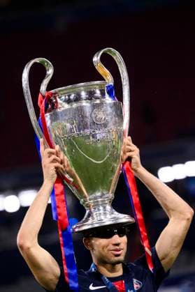 Paris Saint-Germain FC v FC Internazionale - UEFA Champions League Achraf Hakimi of Paris Saint-Germain celebrates with the trophy during the UEFA Champions League final football match between Paris Saint-Germain FC and FC Internazionale. Munich Germany Copyright: xNicoloxCampox