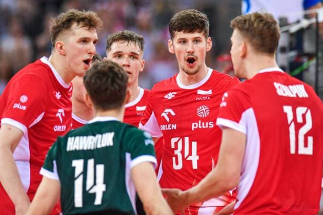 2025.05.31 Gliwice Siatkowka Mezczyzn Turniej towarzyski Silesia Cup Sezon 2025 Polska - Niemcy --- POLAND v GERMANY N z Michal Gierzot, Aliaksei Nasevich Aleksiej Nasewicz, Szymon Jakubiszak, radosc Foto Marcin Bulanda PressFocus 2025.05.31 Gliwice Volleyball Men Tournament Friendly Season 2025 Polska - Niemcy Michal Gierzot, Aliaksei Nasevich Aleksiej Nasewicz, Szymon Jakubiszak, radosc Credit: Marcin Bulanda PressFocus NEWSPIX.PL --- newspix.pl 