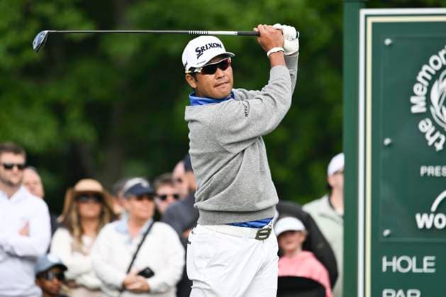 PGA, Golf Herren 2025: The Memorial Tournament MAY 31 May 31, 2025: Hideki Matsuyama (JPN) drives on the 1st tee during Round 3 of the Memorial Tournament in Dublin, Ohio. Brent Clark Cal Media (Credit Image: Â Brent Clark Cal Sport Media) Dublin Oh USA EDITORIAL USE ONLY Copyright: xx ZUMA-20250531_zma_c04_118.jpg BrentxClarkx csmphotothree388685