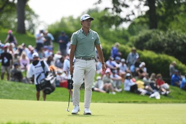 PGA, Golf Herren 2025: The Memorial Tournament MAY 31 May 31, 2025: Collin Morikawa (USA) putts on the 9th hole during Round 3 of the Memorial Tournament in Dublin, Ohio. Brent Clark Cal Media (Credit Image: Â Brent Clark Cal Sport Media) Dublin Oh USA EDITORIAL USE ONLY Copyright: xx ZUMA-20250601_zma_c04_002.jpg BrentxClarkx csmphotothree388698