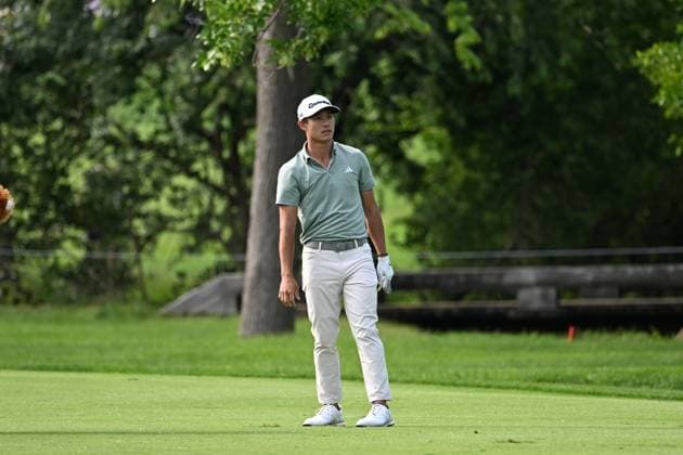 PGA, Golf Herren 2025: The Memorial Tournament MAY 31 May 31, 2025: Collin Morikawa (USA) hits on the 14th fairway during Round 3 of the Memorial Tournament in Dublin, Ohio. Brent Clark Cal Media (Credit Image: Â Brent Clark Cal Sport Media) Dublin Oh USA EDITORIAL USE ONLY Copyright: xx ZUMA-20250531_zma_c04_126.jpg BrentxClarkx csmphotothree388705