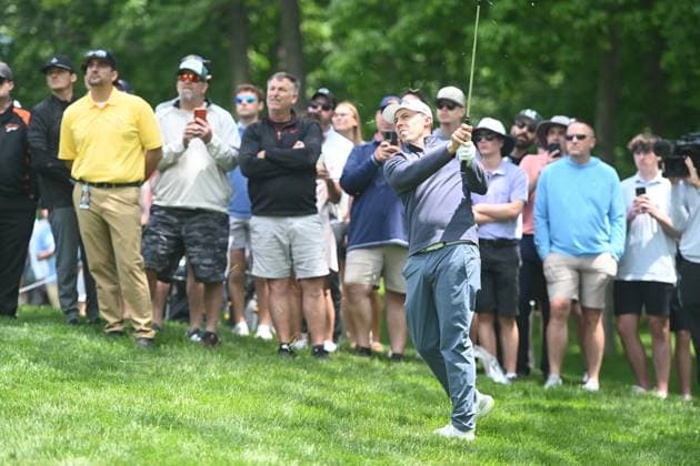 PGA, Golf Herren 2025: The Memorial Tournament MAY 31 May 31, 2025: Matt Fitzpatrick (ENG) hits on the 9th hole during Round 3 of the Memorial Tournament in Dublin, Ohio. Brent Clark Cal Media (Credit Image: Â Brent Clark Cal Sport Media) Dublin Oh USA EDITORIAL USE ONLY Copyright: xx ZUMA-20250601_zma_c04_013.jpg BrentxClarkx csmphotothree388711
