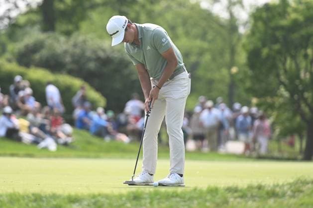 PGA, Golf Herren 2025: The Memorial Tournament MAY 31 May 31, 2025: Collin Morikawa (USA) putts on the 9th hole during Round 3 of the Memorial Tournament in Dublin, Ohio. Brent Clark Cal Media (Credit Image: Â Brent Clark Cal Sport Media) Dublin Oh USA EDITORIAL USE ONLY Copyright: xx ZUMA-20250601_zma_c04_011.jpg BrentxClarkx csmphotothree388713