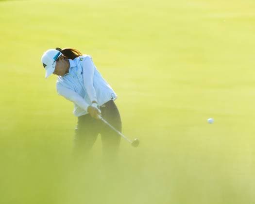 May 31, 2025, Madison, Wisconsin, USA: HINAKO SHIBUNO of Japan hits an approach shot during the third round of the 2025 LPGA, Golf Damen U.S. Womens Open at Erin Hills Golf Course in Erin, Wis. Madison USA - ZUMAb262 20250531_znp_b262_021 Copyright: xJeffxM.xBrownx