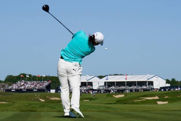 May 31, 2025, Madison, Wisconsin, USA: MAO SAIGO of Japan tees off on the 18th hole during the third round of the 2025 LPGA, Golf Damen U.S. Womens Open at Erin Hills Golf Course in Erin, Wis. Madison USA - ZUMAb262 20250531_znp_b262_026 Copyright: xJeffxM.xBrownx