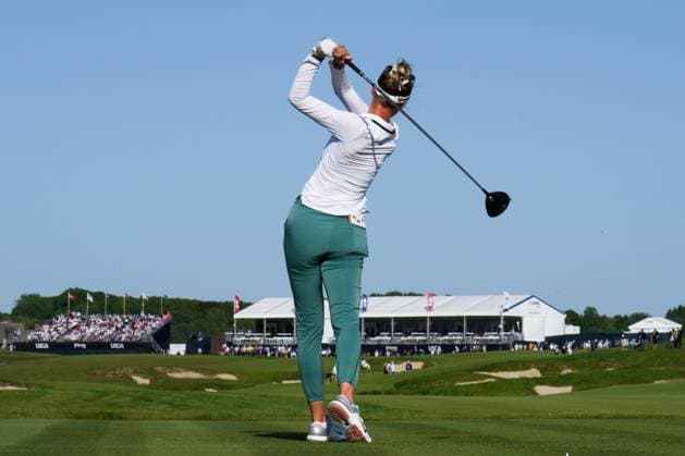 May 31, 2025, Madison, Wisconsin, USA: NELLY KORDA of the United States tees off the 18th hole during the third round of the 2025 LPGA, Golf Damen U.S. Womens Open at Erin Hills Golf Course in Erin, Wis. Madison USA - ZUMAb262 20250531_znp_b262_033 Copyright: xJeffxM.xBrownx