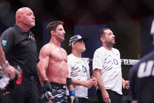 May 31, 2025, Las Vegas, Nv, Las Vegas, Nv, United States: Jafel Filho and Allan Nascimento meet in the octagon for a 3-round bout at UFC Apex for UFC Fight Night - Blanchfield vs Barber on May 31, 2025 in Las Vegas, NV, United States. ( PxImages) Las Vegas, Nv United States - ZUMAp175 20250531_zsa_p175_178 Copyright: xLouisxGrassex