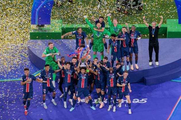 Winner photo of winner Paris, Football, Paris Inter Milan 5 0 Football UEFA Champions League, Paris Saint Germain FC Internazionale Milano, Final, Season 2024 2025, on 31 05 2025 in Munich, A L L I A N Z A R E N A, Germany Source Copyright Credit Oryk HAIST xFUSSBALL-PARIS-INTERx