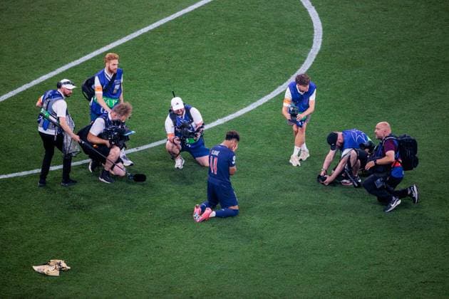 Paris 14 Desire DOUE in focus after the end of the match, Football, Paris Inter Milan 5 0 Football UEFA Champions League, Paris Saint Germain FC Internazionale Milano, Final, Season 2024 2025, on 31 05 2025 in Munich, A L L I A N Z A R E N A, Germany Source Copyright Credit Oryk HAIST xFUSSBALL-PARIS-INTERx