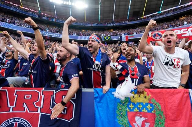 . Supporters of Paris Saint-Germain, UEFA Champions League Final 2025, Paris Saint-Germain and FC Internazionale Milano, Munich Football Arena, May 31, 2025, Munich, Germany.