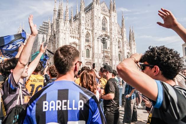 Football, CL Final, Paris St. Germain - Inter Milan, Public Viewing in Milan